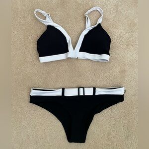 BRAND NEW Black and White Bikini Set —La Vie En Rose